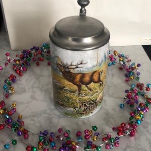 Rein Zinn “Stag” porcelain Stein with pewter lid